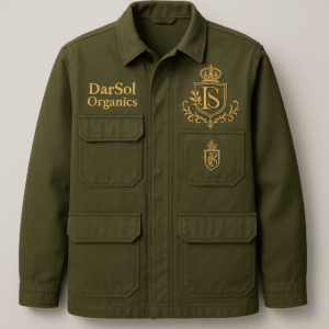 DarSol Organics Premium Organic Cotton Utility Jacket – Sustainable, Timeless, and Built to Last